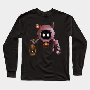 Pink Cute Robot Long Sleeve T-Shirt